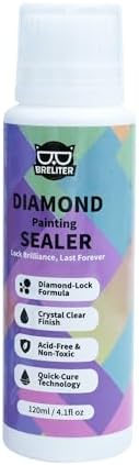 Breliter Diamond Art Sealer, Clear Art Glue Sealer for Diamond Painting, Puzzle, Permanent Hold, Shine Effect Conserver Glossy Finish (120ML)