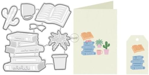Books Potted Cactus Metal Cutting Dies for Card Making