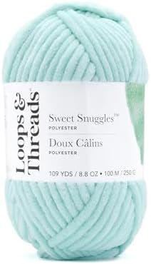 Loops & Threads Sweet Snuggles Yarn - Yarn for Knitting, Crochet, Weaving, and Arts & Crafts - Blue, Polyester, 8.8 oz