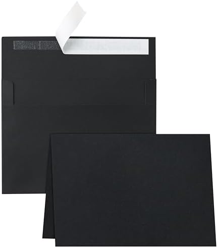 Silunkia 100 Packs Black Blank Greeting Cards and Envelopes 4.25 x 5.5