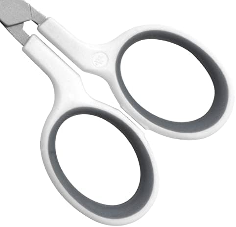 Westcott 16380-001 4" Curved Blade Titanium Embroidery Scissors for Crafting, White/Gray (Pack of 2)