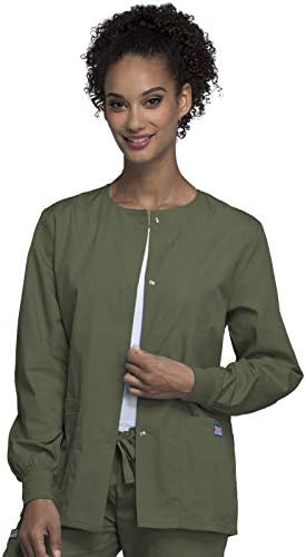 Cherokee WW Originals Scrubs Jacket for Women Snap Front 3 Pockets