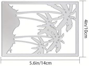 Lapoo 3D Backgrounds Frame Metal Cutting Die for Scrapbooking, New Cutting Dies DIY Album Card Making Decor Paper Craft Metal Die Cuts Party Wedding Decorations (Sea Coconut 5.5 x 7.5 in)