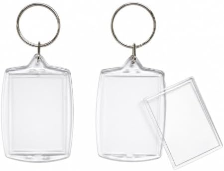 6 Pack Blank Photo Keychain, 2.16 x 1.5 Inch Acrylic Personalized Keychains for DIY Craft Making