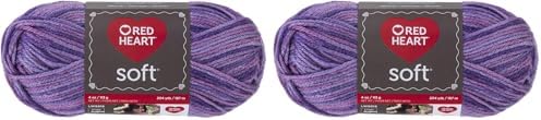 RED HEART Soft Yarn, Plummy (Pack of 2)