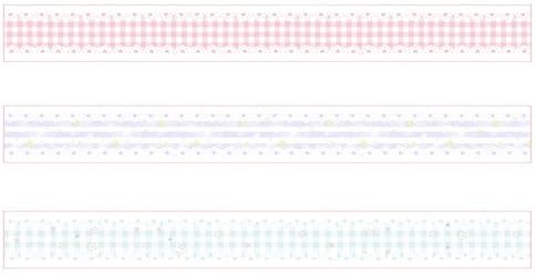 YUBBAEX Cute Printed Washi Tape 3 Rolls Japanese-Style Masking Tape Set Decorative for Arts, DIY Crafts, Journal Supplies, Planners, Scrapbook, Card/Gift Wrapping (Lace Checkered)