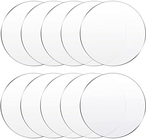 Yalikop 10 Pcs 11 Inch Acrylic Circles Round Clear Disc Blanks