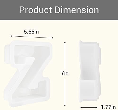 Gartful 7 Inch Large Letter Molds for Resin, 3D Z Capital Alphabet Epoxy Resin Mold, A to Z Thick Resin Letter Molds for Making Letters, Word Sign Art, DIY Crafts, Making Cake, Party Home Decor