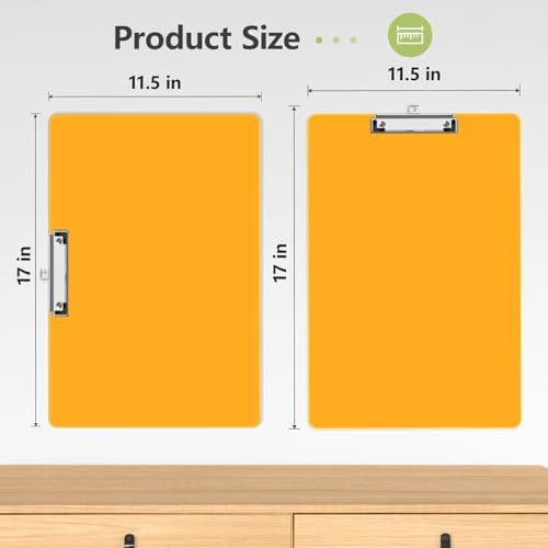 11 x 17 Extra Large Clipboard 2 Pack, Orange Clip Board