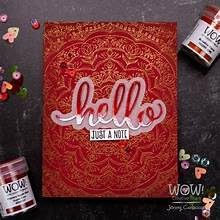 Wow! Metalline Embossing Bundle - Metalline First Frost, Red, Himalayan Musk, Kiwi Krush Embossing Powders with Ultimate Clear Embossing Pad and Trebbies Detail Sticks