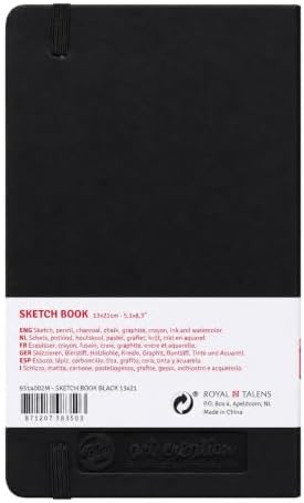 Talens Art Creation Sketchbook, Black, 80 Sheets, 5.1 x 8.3 in