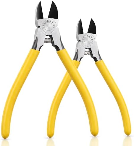 OTLOOMTBT 2PCS Wire Cutters, 6-In & 5-In Compact Flush Cut Pliers Set