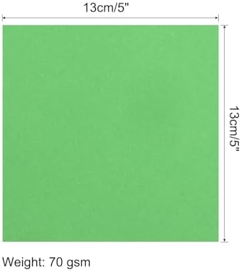 MECCANIXITY 50 Sheet Origami Paper Double Sided Green 5x5 Inch Square Sheet for Art Craft Project, Beginners, Gifts Decor