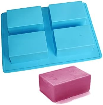 X-Haibei Plain Basic Rectangle Thick Bar Soap Mold Half-Handsize Silicone Mould for Bath Supply 3oz per Cell