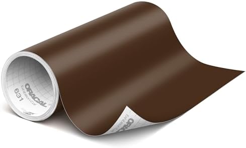 ORACAL 631 Matte Brown Vinyl Durable Roll Easy to Weed Permanent Adhesive Craft Vinyl for Plotting Machines, Decals & DIY Projects 12” x 15ft + Transfer Tape 12" x 24"