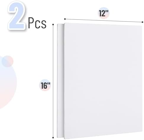 Mr. Pen- Canvas Panels, 2 Pack, 12x16 Inches | Triple Primed for Oil & Acrylic Paints, Canvas Boards for Painting, Painting, Blank Canvas for Painting, 3mm Thickness
