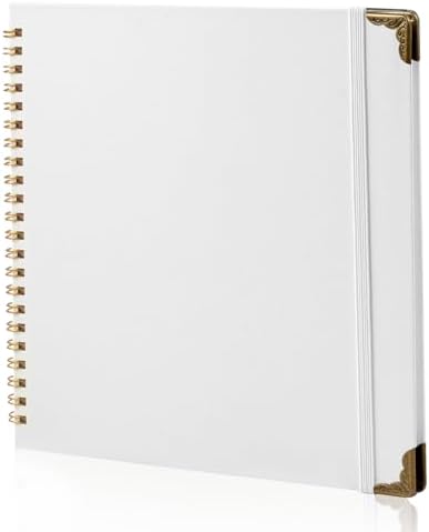 Joyberg Scrapbook 80 Pages, Scrapbooking Supplies 8 x 8 In, Scrapbook Album Suitable for Album Memory Book Wedding, Anniversary Family, DIY Craft Projects (White)