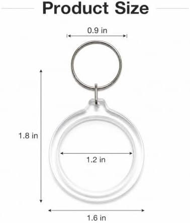 6 Pack Blank Photo Keychain, 2.16 x 1.5 Inch Acrylic Personalized Keychains for DIY Craft Making
