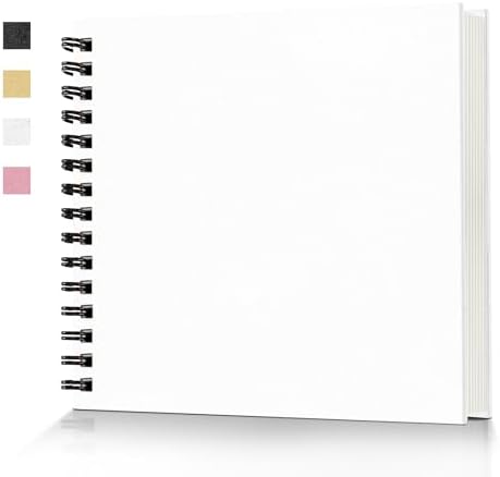 popotop 10x10 Inch Scrapbook Photo Album, 60 Page Decorative Kraft Paper Book for 4x6 8x10 Pictures, DIY Memory Photo Albums as Gifts for Wedding Baby Christmas School Family