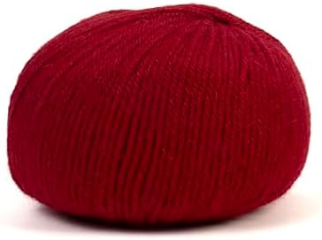 100% Baby Alpaca Yarn for Knitting & Crocheting - Set of 3 Skeins of Premium Yarn DK - Lightweight, Hypoallergenic & Thermal Peru Made - Ideal for Delicate Projects (RE025 - Dark Red)