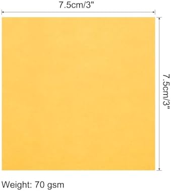 MECCANIXITY 50 Sheet Origami Paper Double Sided Gold 3x3 Inch Square Sheet for Art Craft Project, Beginners, Gifts Decor
