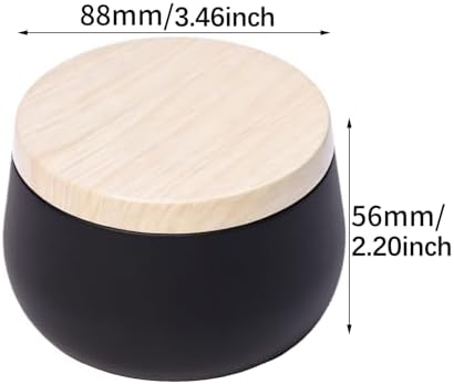 24 Pack 8 oz Candle Tins, Matte Black Metal Candle Jars with Wood Grain Lids, Empty Candle Containers Bulk for Candle Making Supplies, DIY Crafts, Storage & Gifts, Shatterproof Travel Vessels