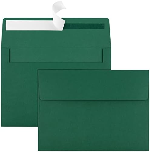 50 Packs 5x7 Envelopes, A7 5x7 Envelopes for Invitations, Printable Invitation Envelopes Self Seal for Weddings, Invitations, Photos, Greeting Cards, Mailing (Dark Green)