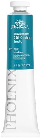 PHOENIX Lake Blue Oil Paint - Studio Oil Paint Single Large Tube - 170ml / 5.75 Fl oz. Lake Blue 455