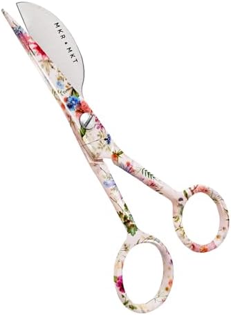 Applique Embroidery Scissors Set - Duckbill & Needlepoint, 4.5", Floral