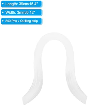 PATIKIL 240pcs Quilling Strips Paper, 3mm x 39cm Origami Paper Quilling Kits for Adults Beginner Art DIY Craft Christmas, White