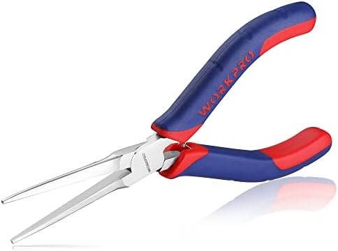 WORKPRO 6" Needle Nose Pliers (Smooth Jaw), Mini Long Nose Pliers with Comfort Grip Handles, Jewelry Pliers for Wire Wrapping, Crafts, Jewelry Making Supplies, 6" 1PC