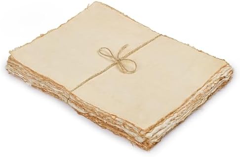 LEATHER VILLAGE Vintage Deckled Edge Handmade Watercolor Paper 7.5x11.5