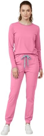 Med Couture Luma Jogger Scrub Pants for Women with Rib Knit Waistband