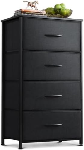 AODK Small Dresser for Bedroom with 4 Storage Drawers, Black