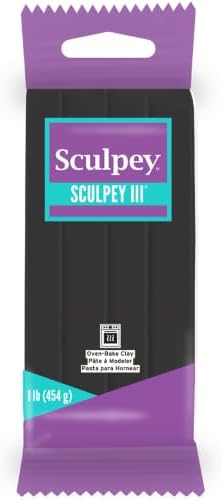 Sculpey S31-042 III Polymer Clay, 1-Pound, Black, 1/pkg