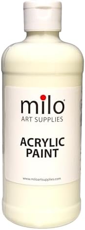 milo Glow in the Dark Acrylic Paint, Clear Phosphorescent Glow, 16oz Bottle