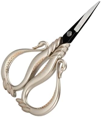 Swan Embroidery Scissors, Stainless Steel Craft Scissors Lightweight Vintage Scissor for Needlework, Sewing Thread Cutting