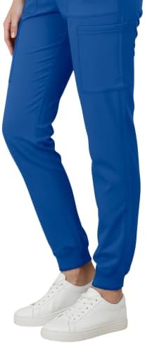 Med Couture Luma Jogger Scrub Pants for Women with Rib Knit Waistband