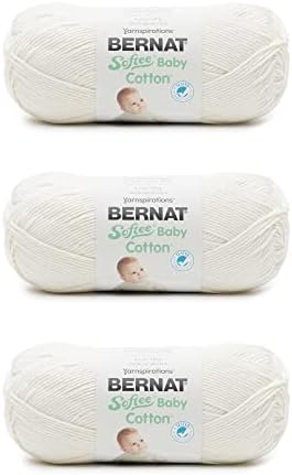 Bernat Softee Baby Cotton Yarn for Crocheting Soft, Cotton, 3-Pack
