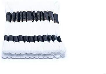 White Embroidery Floss, 24 Skeins Embroidery Thread Friendship Bracelet String, Cross Stitch Threads Hair Wrap Yarn