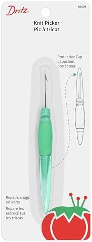 Dritz Clothing Care 82409 Ergonomic Knit Picker, Green