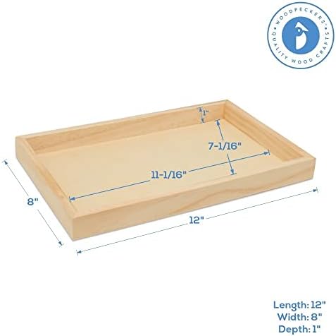 Wood Canvas Cradled 8 x 12 inch, Pack of 3 Blank Wood Panels for Painting, DIY Signs, Framing, Shadow Box, & Tray Crafts, by Woodpeckers
