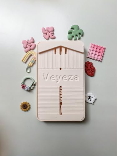 Polymer Clay Earring Drill Guide,Cornstarch Tapper Box for Polymer Clay,Detachable Curved Strip-Shaped Clay Tools,3 in 1 Clay Tools for Precise Drilling of Earring Jewelry and Necklace Pendant