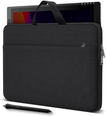 Drawing Tablet Sleeve Protective Carrying Case for HUION KAMVAS 22/22 Plus, XPPen Artist Pro 22, Wacom Cintiq Pro 22, Travel Shockproof Bag with Pocket, Black