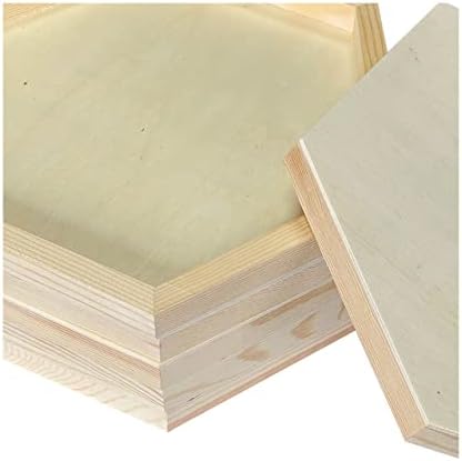 Unfinished Wooden Panels for Painting, Blank Wood Hexagon Framed Boards for Crafting Art Pouring (10x11.6 in, 6 Pack)