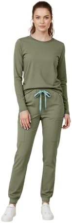 Med Couture Luma Jogger Scrub Pants for Women with Rib Knit Waistband