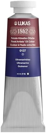 Lukas 1862 Professional German Oil Paint, Ultramarine Blue 37 mL - w/Beeswax & Non-Yellowing Sunflower Oil, Short Drying Time, Smooth, Outstanding Lightfastness