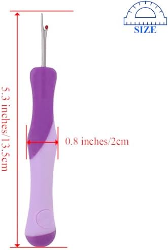 HAHIYO 5.3Inches 2PCs Purple Rubber Seam Ripper Ergonomic Grip Thread Stitch Remover Tool Sewing Stitch Cutter Thread Ripper Unpicker Sewing Accessory&Supply for Crafting Notions Quilting Sewing Hem