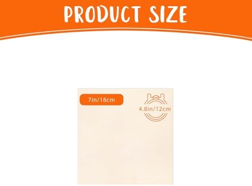 10 PCS Beige Natural Cotton Embroidery Fabric Cloth (7 × 7 Inch)