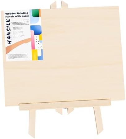 Unfinished Wood Canvas Panels for Painting, 8×10" Basswood Canvas- 1/2" Deep Cradle Board with Easel for Acrylic and Oil Painting, Pouring Art, Crafting